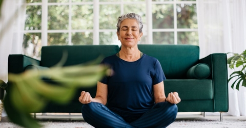senior woman meditating