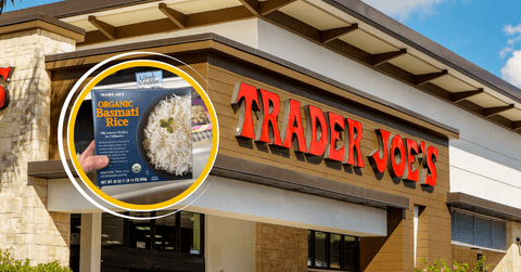 Trader Joe's storefront and product collage