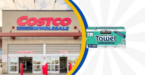 Costco with Kirkland Signature paper towels
