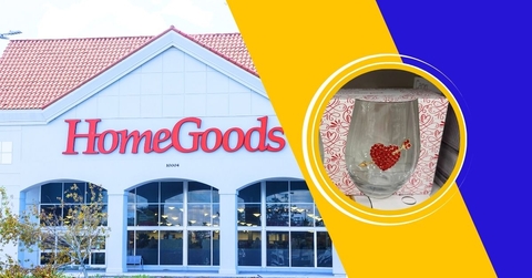 HomeGoods exterior with Valentine's Day cup