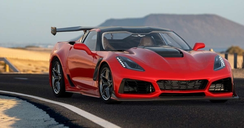 chevrolet corvette zr1 on a scenic road