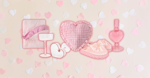 Collage of Valentine's Day items from Five Below