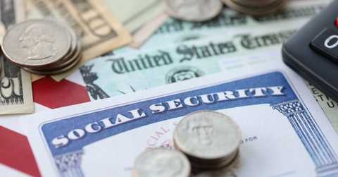 Social Security card, check, and cash