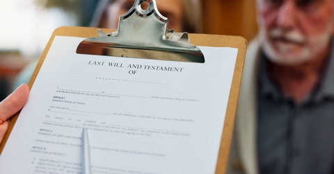 Last will and testament document 