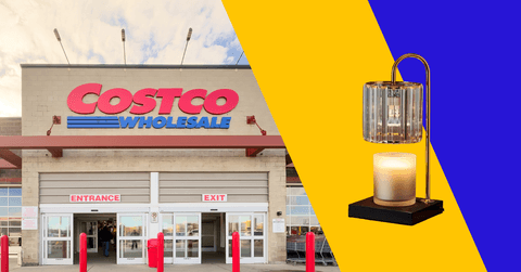 Coolage of Costco storefront and candle warmer lamp product
