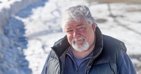 Portrait of a mature male outdoors in the snow