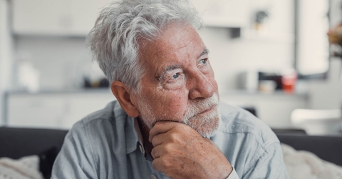 Portrait of a retired man looking concerned