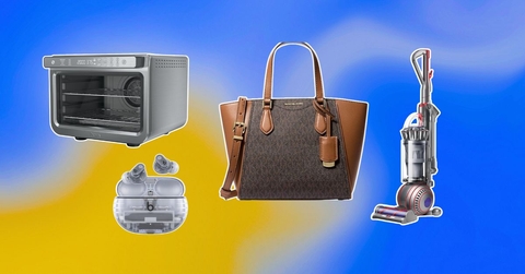 Ninja air fryer, Beats earbuds, Michael Kors purse, and Dyson vacuum