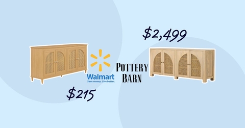 Two identical cabinets from Walmart and Pottery Barn