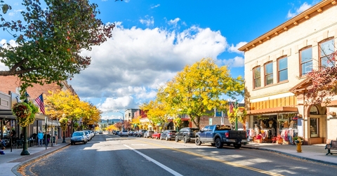 Charming downtown in small town in Idaho