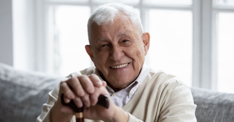 Portrait of a smiling man in his 80s