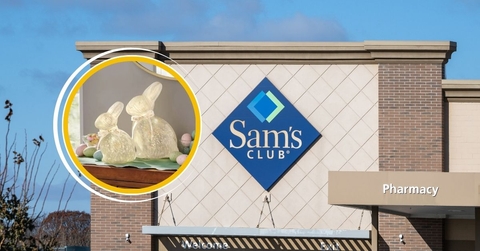 Sam's Club exterior with Easter bunny lights