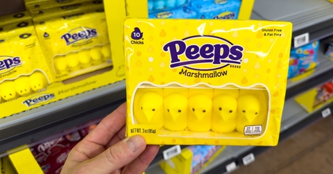 A Peeps box in a store
