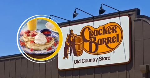 Cracker Barrel Template with Strawberry Stuffed Cheesecake Pancake Breakfast