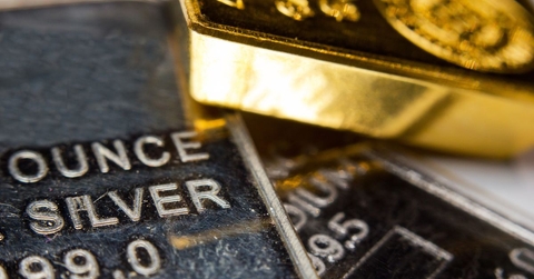 Close-up of gold and silver bars