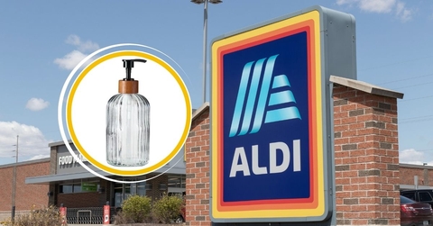 Aldi storefront with fluted soap dispenser