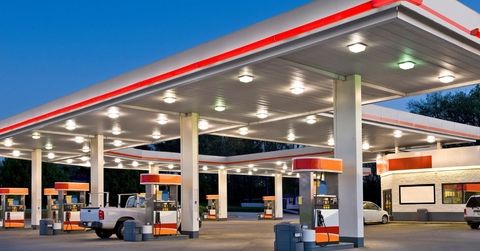 Gas station in the evening