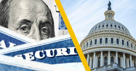 Social Security and a picture of the Capitol