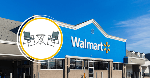 Walmart storefront and a patio bistro table set product
