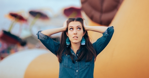 An overwhelmed woman