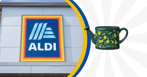 Aldi store sign with watering can