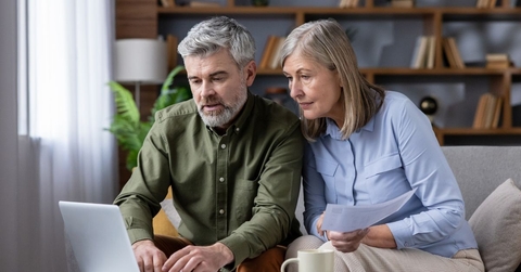 Couple reviewing retirement plan