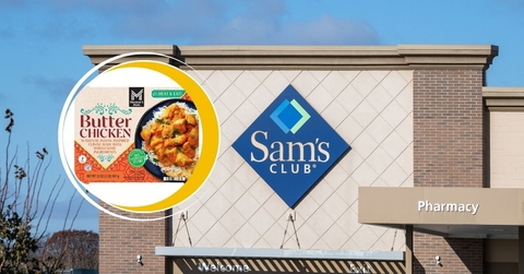 Sam's Club storefront and Member's Mark butter chicken