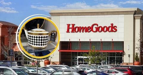 HomeGoods storefront and a checkered teapot