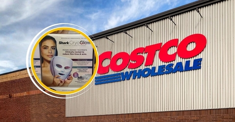 Costco storefront and Shark Cryo Glow mask