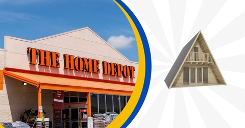Original Home Depot Template with Moose A-Frame Style Cabin
