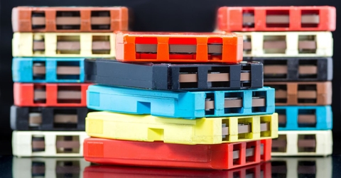 Stacks of 8-track tapes