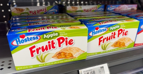 Shelf with boxes of Hostess Apple Fruit Pies