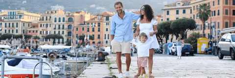 Young family traveling in Europe