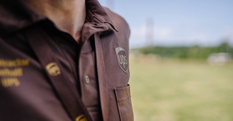 Close-up of worker with a UPS uniform