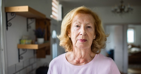 Portrait of a senior woman with a serious expression