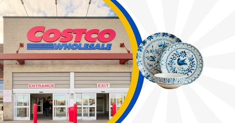Costco storefront with dinnerware set