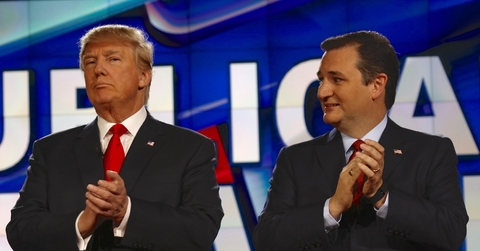 Donald Trump and Ted Cruz