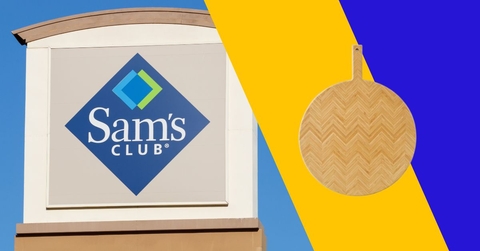 Sam's Club storefront and bamboo charcuterie board