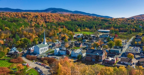 Small mountain town in Vermont