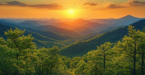 Appalachian region during golden hour
