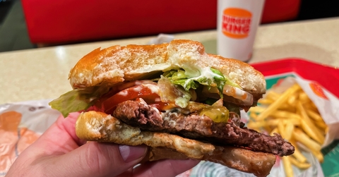 Burger, fries, and drink from Burger King