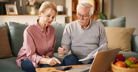 Older couple going over finances