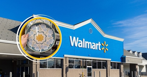 Walmart storefront and decorative dinner plate