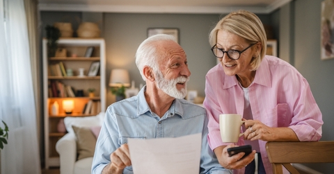 Older couple looking at paperwork