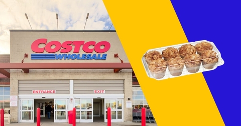 Costco storefront and muffins