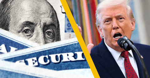 An image of Social Security and Donald Trump