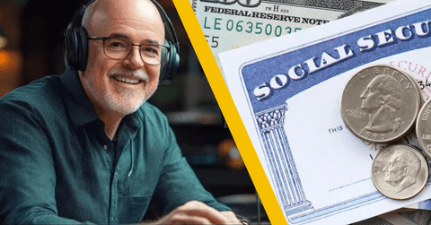 dave ramsey in podcast studio and social security card