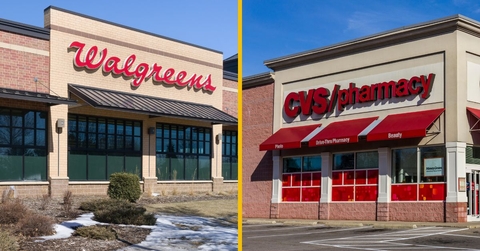 Walgreens and CVS storefronts
