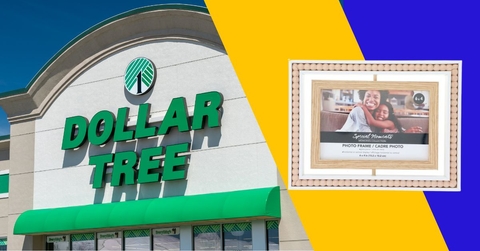 Dollar Tree storefront and beaded wooden picture frame
