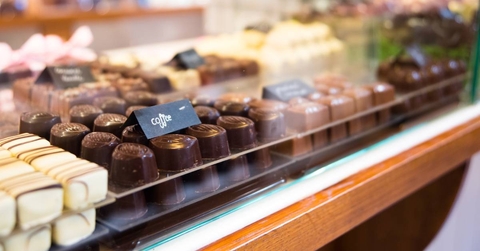 Selection of chocolates in a shop